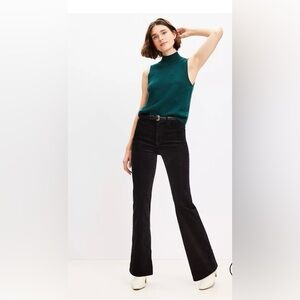 LOFT Black Flared Velour Women's Pants